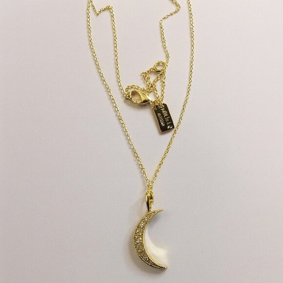 Melinda Maria 18K Gold-Plated Reversible Crescent Moon Necklace 18–20” - Picture 3 of 12